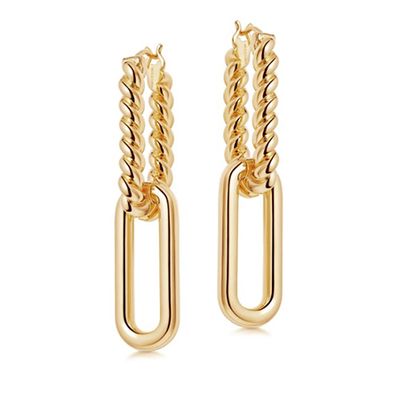 Gold Radial Ovate Drop Earrings from Missoma