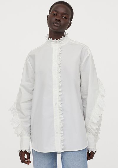  Frilled Cotton Blouse