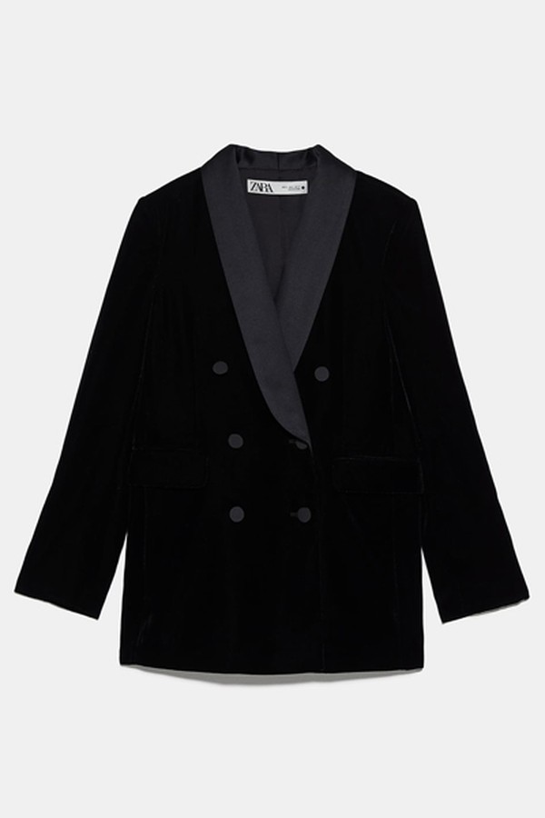 Velvet Shawl Collar Blazer from Zara