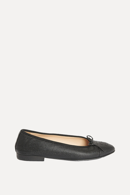 Caviar Leather Preowned CC Ballet Flats  from Chanel