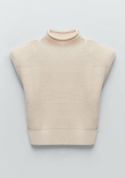 Knit Top With Shoulder Pads , £19.99 | Zara