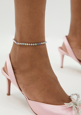 Candy Rainbow Crystal Cup-Chain Anklet from Amina Muaddi
