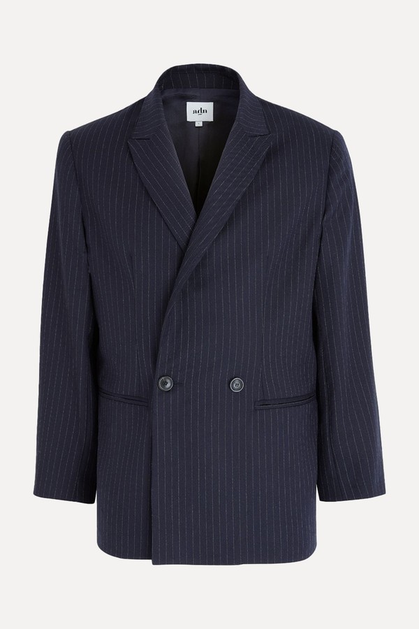 North Double Breasted Pinstripe Flannel Jacket from Adn Paris