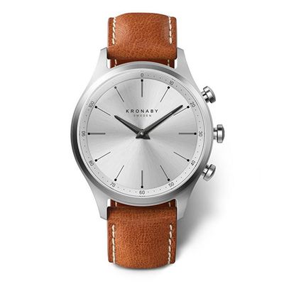 Sekel Brown Leather Strap Smart Watch from Kronaby