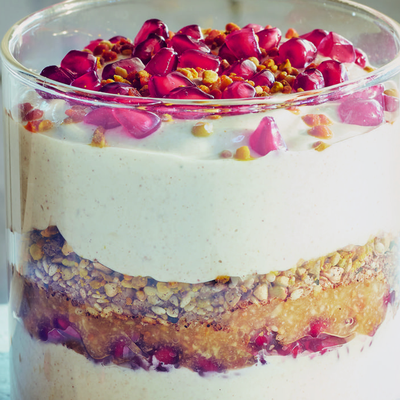 Tahini-Yogurt Trifle With Figs & Pomegranate Seeds