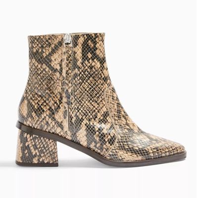 Margot Leather Snake Mid Boots from Topshop