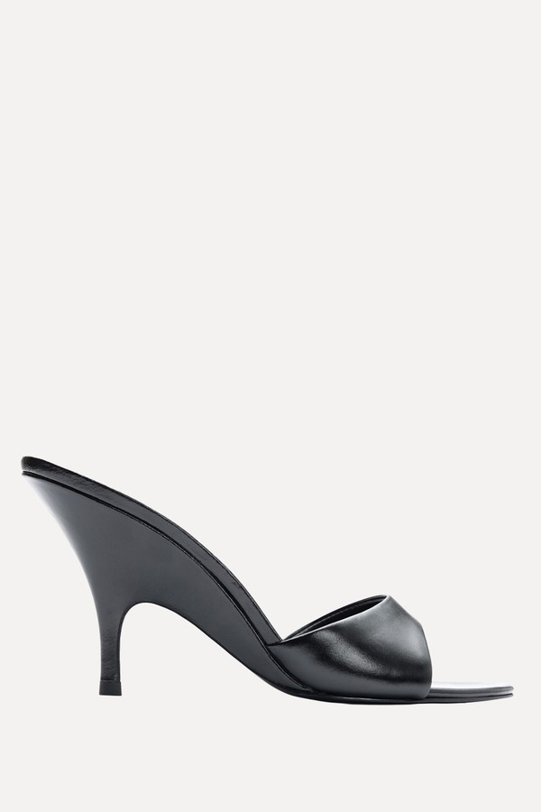 Leather Wedge-Heel Sandals