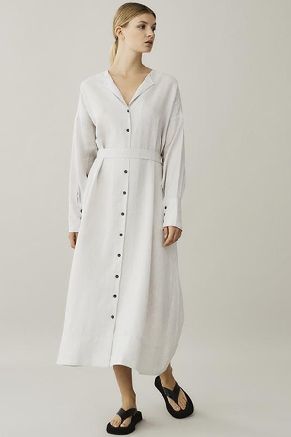 Rome Sand Linen Shirt Dress from Asceno