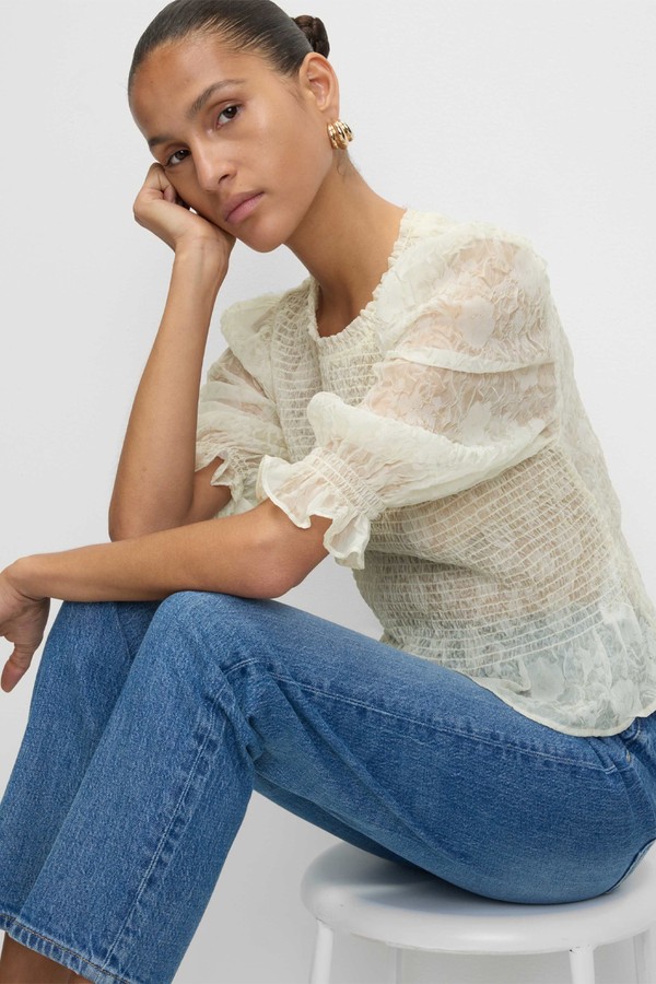 Shirred Frill Detail Top from Marks & Spencer