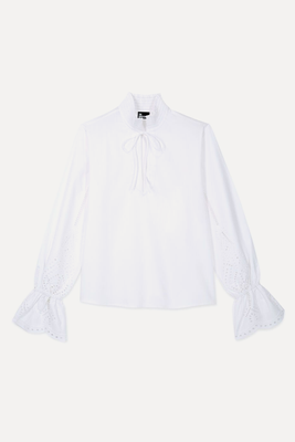 White Blouse With Broderie Anglaise  from The Kooples