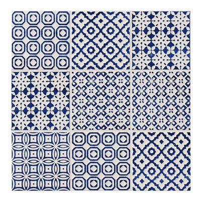 Batik Patchwork Blue Tile