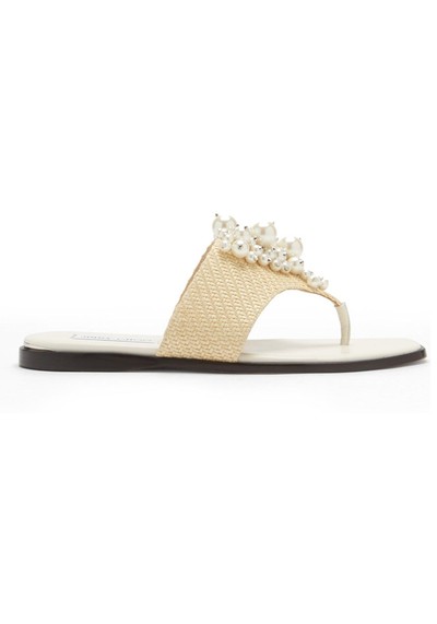 Asti Pearl-Embellished Raffia Sandals from Jimmy Choo