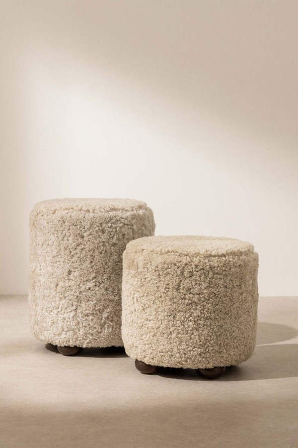 The Haven Sheepskin Pouffe On Ball-Feet