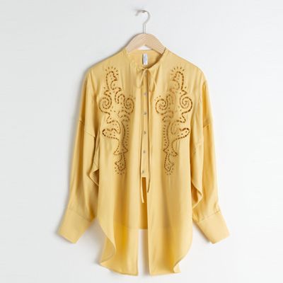 Embroidered Cotton Blend Blouse from & Other Stories