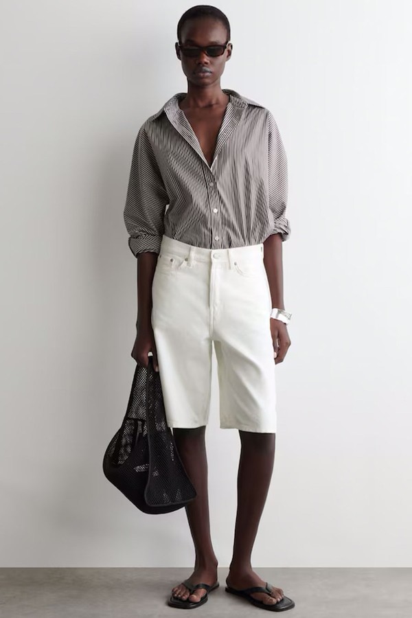 Longline Denim Shorts