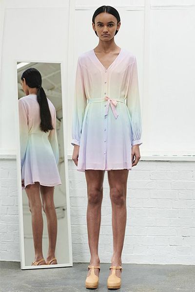 Viola Silk Pastel Ombre Mini Dress