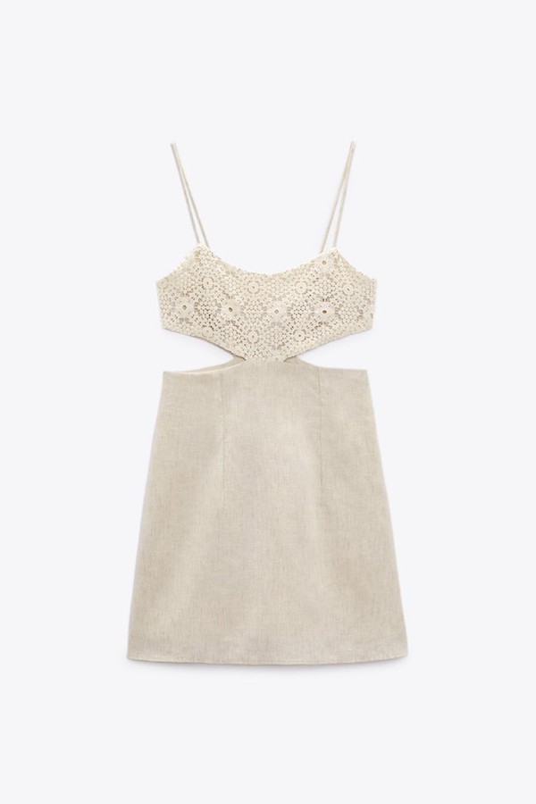 Crochet Dress With Contrast Cut-Out from Zara