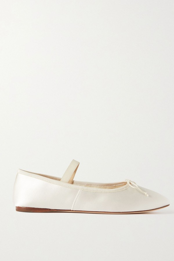 Leonie Grosgrain-Trimmed Satin Ballet Flats from Loeffler Randall