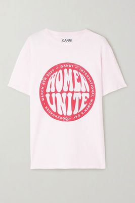 International Women's Day Printed Cotton-Jersey T-Shirt from Ganni