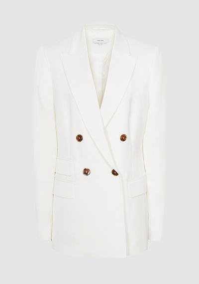 Faye Linen Blend Double Breasted Blazer