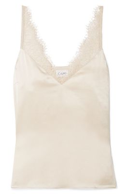 The Arianna Lace-Trimmed Silk-Charmeuse Camisole from Cami NYC