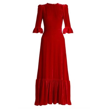 Red Velvet Maxi Dress