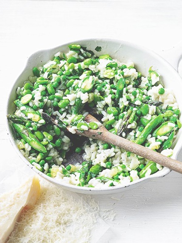 Asparagus, Pea & Broad Bean Risotto