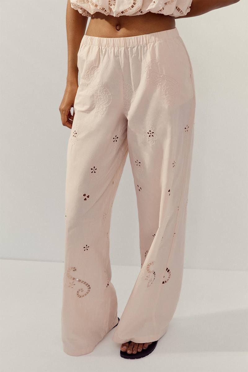 Embroidered Pyjama Trousers from Zara
