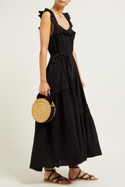 Lypie Ruffled Cotton Maxi Dress from Apiece Apart