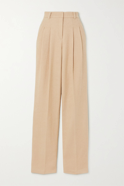 Layton Pleated Wool-Blend Straight-Leg Pants from The Frankie Shop