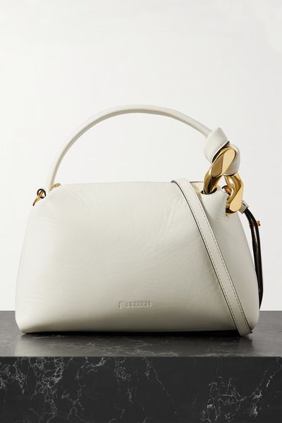 Corner Small Chain-Embellished Leather Shoulder Bag from JW Anderson