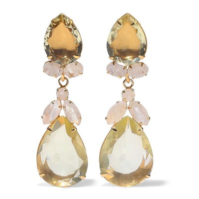 14-Karat Gold-Plated, Quartz & Moonstone Earrings from Bounkit