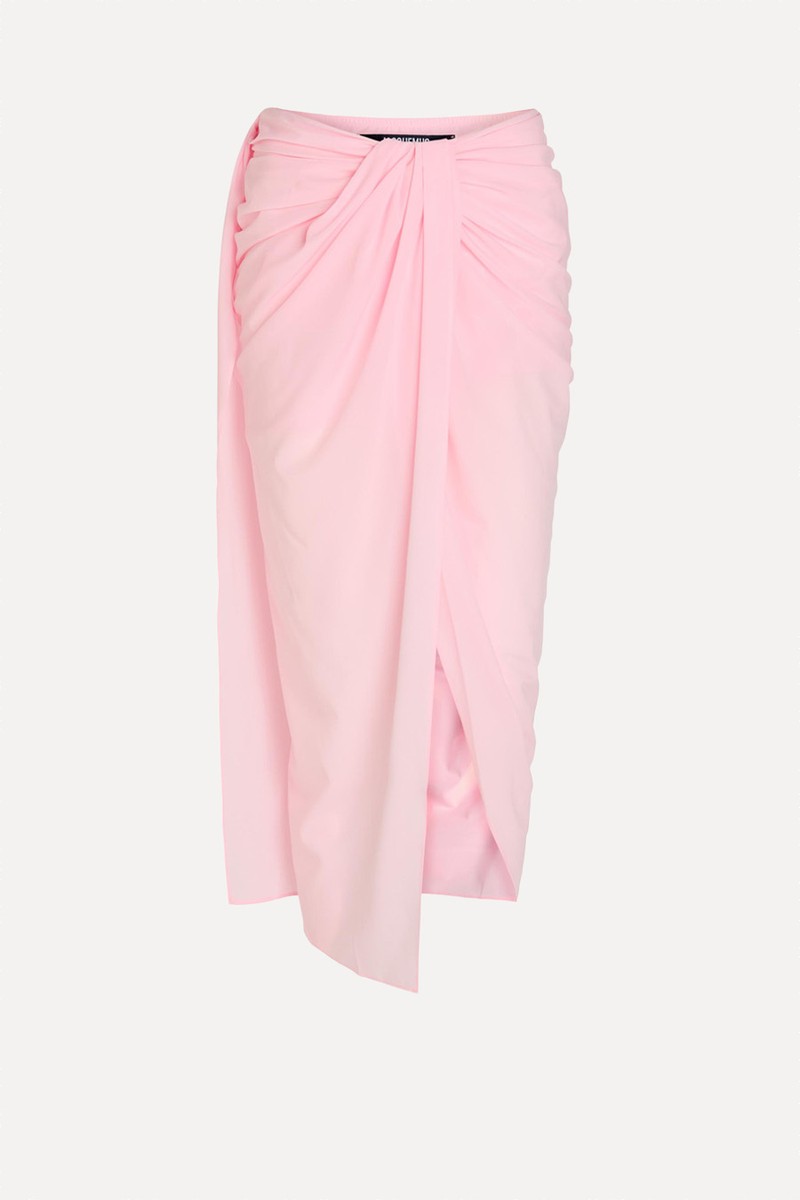 La Jupe Pareo Draped Muslin Midi Wrap Skirt from Jacquemus