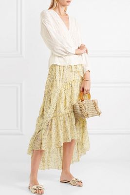 Asymmetric Ruffled Floral Print Skirt from Ulla Johnson