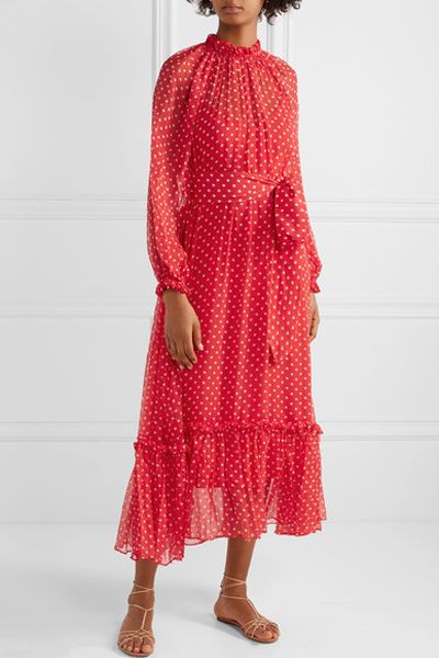 Polka-Dot Silk-Georgette Midi Dress from Zimmermann