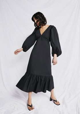 Maxi Dress In Cotton With Frill Hem from Warehouse