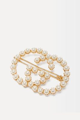 GG Faux Pearl-Embellished Hair Clip from Gucci
