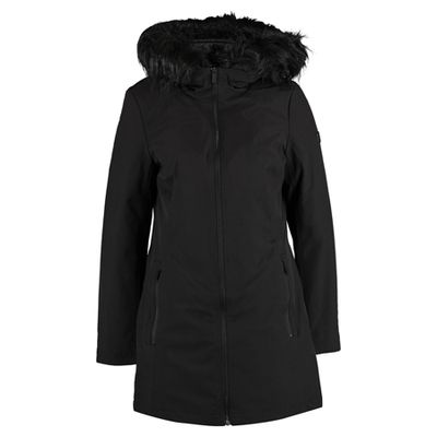 Black Faux Fur Hood Coat