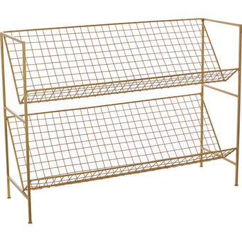 Gold Tone Wire Shoe Rack