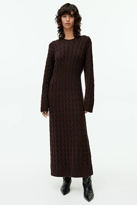 Cable-Knit Wool Dress 