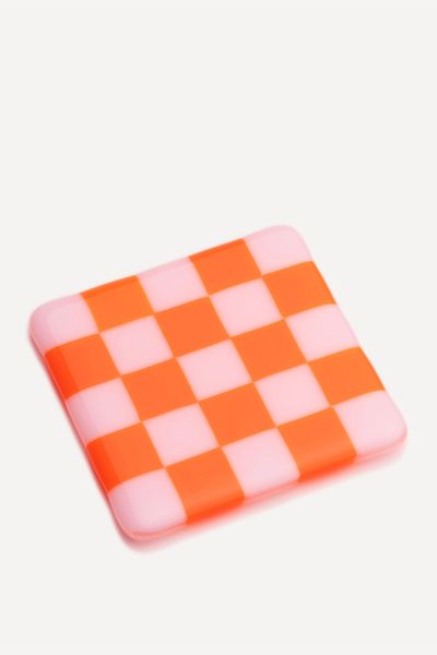 Checkered Glass Coaster from David Perry Glass Ceramics