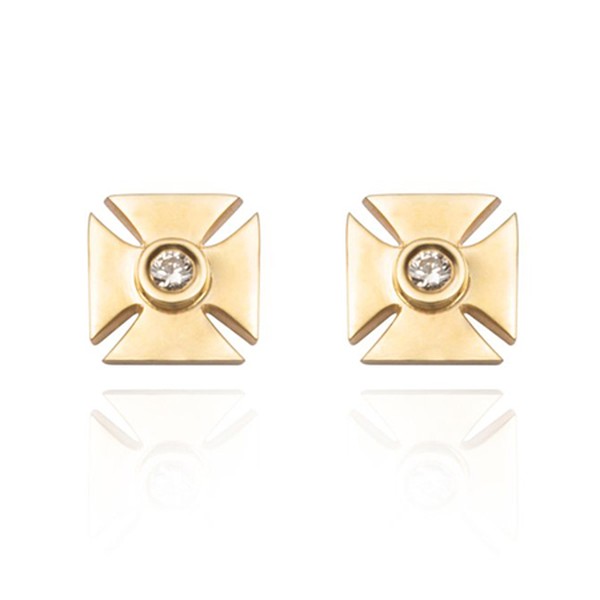 Signature Petite Maltese Cross Stud Earrings