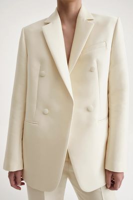 Double-Breasted Sateen Blazer from Totême