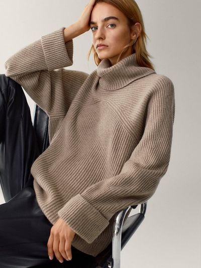 Wide-Neck Cape Sweater
