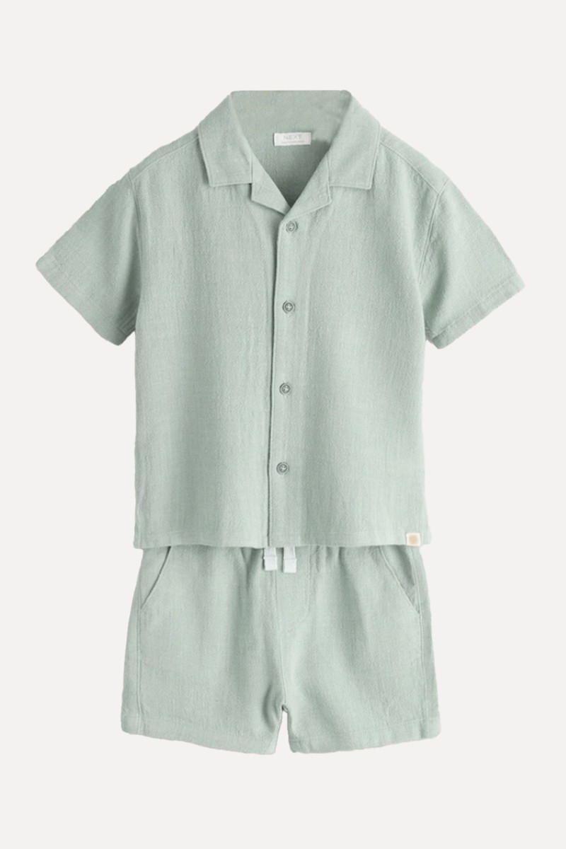 Short Sleeve Revere Collar Shirt & Shorts Set from NEXT