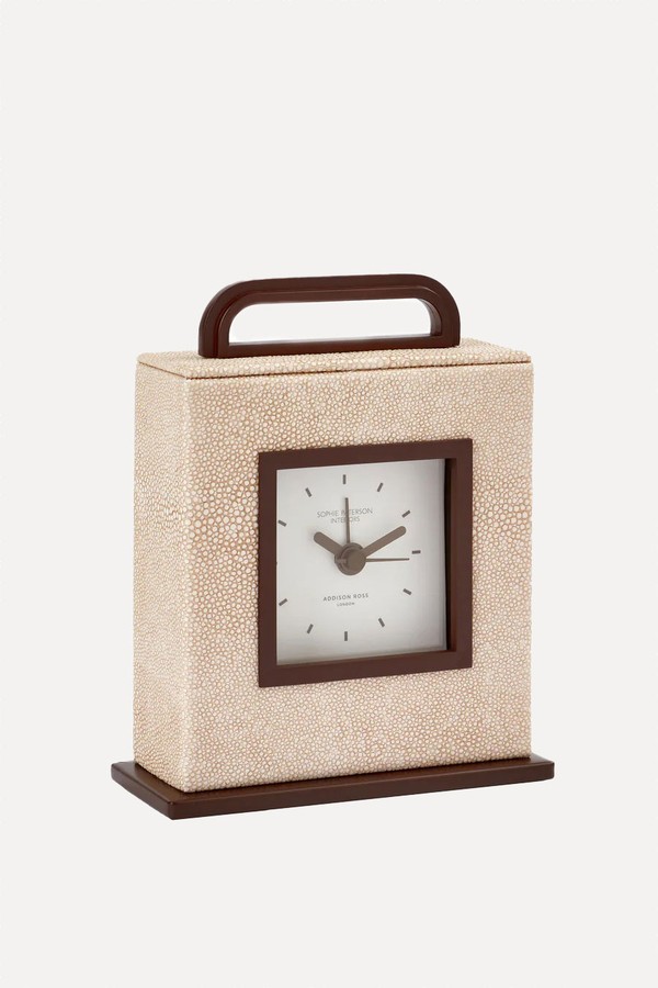 Faux Shagreen Carriage Clock from Addison Ross