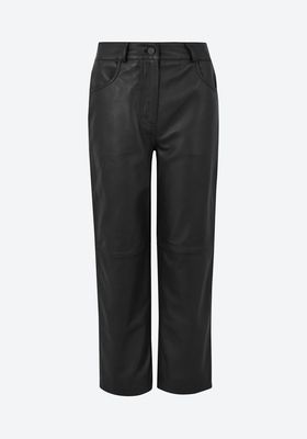 Straight Leg Leather Trousers from M&S