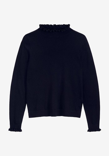 Ruffle Trim Merino Wool Jumper from Brora