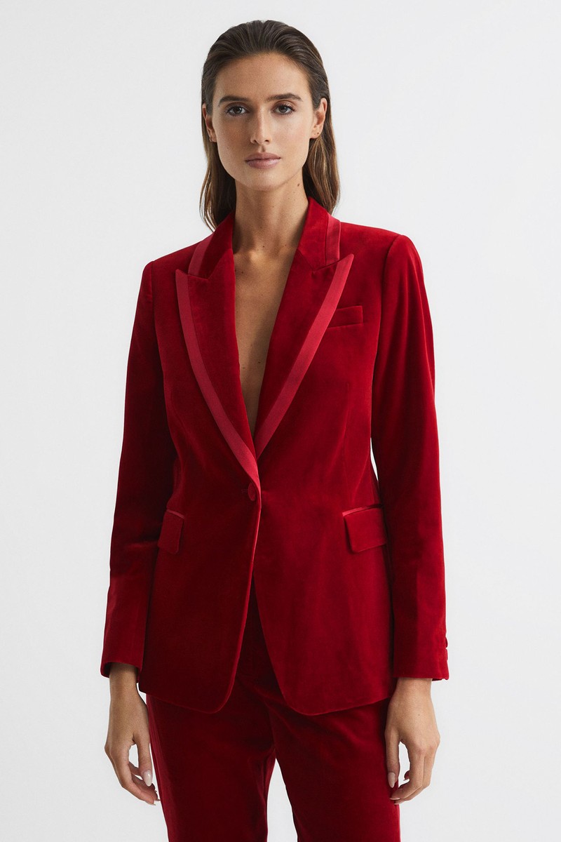 Single Breasted Tailored Velvet Blazer, £298 | Reiss