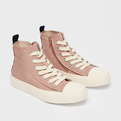 Cotton High-Top Sneakers 